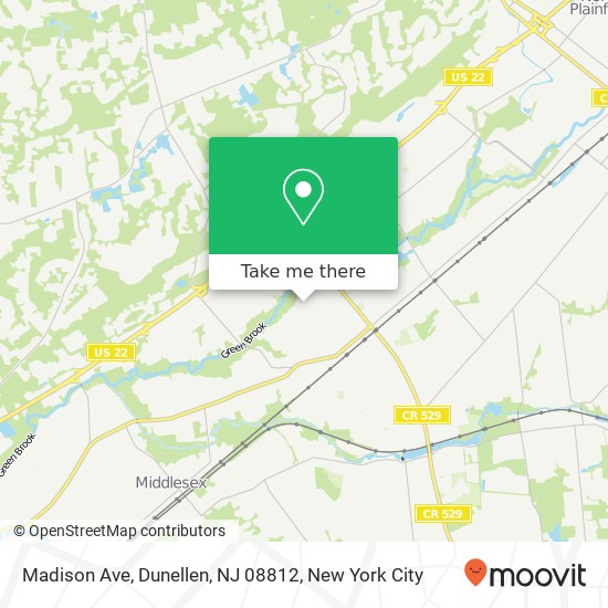 Madison Ave, Dunellen, NJ 08812 map