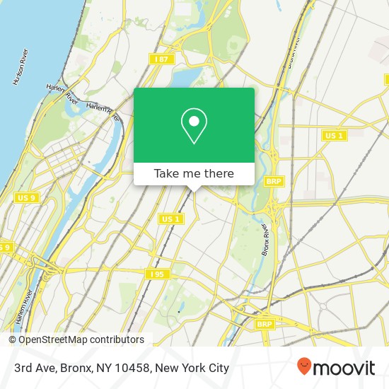 Mapa de 3rd Ave, Bronx, NY 10458