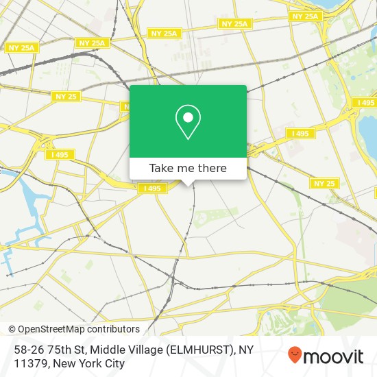 58-26 75th St, Middle Village (ELMHURST), NY 11379 map