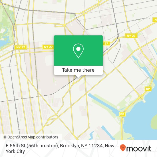 Mapa de E 56th St (56th preston), Brooklyn, NY 11234