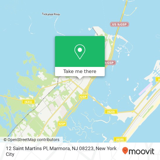 Mapa de 12 Saint Martins Pl, Marmora, NJ 08223