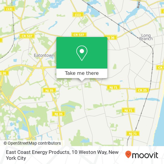 East Coast Energy Products, 10 Weston Way map