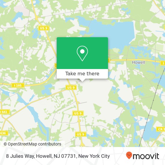 Mapa de 8 Julies Way, Howell, NJ 07731
