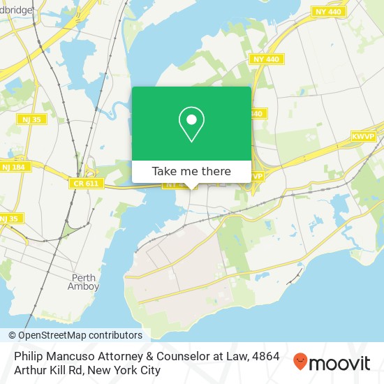 Mapa de Philip Mancuso Attorney & Counselor at Law, 4864 Arthur Kill Rd