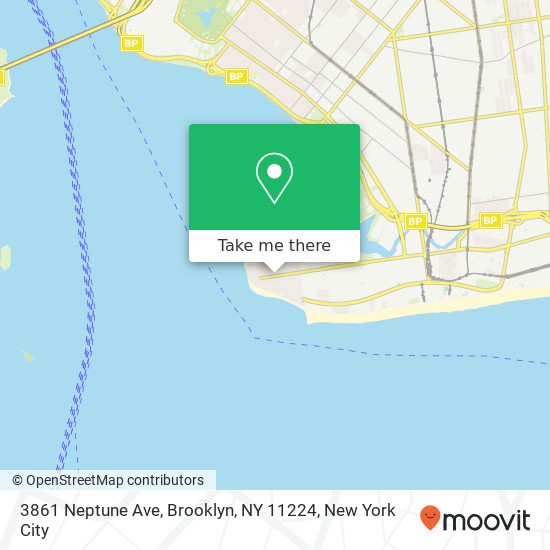 Mapa de 3861 Neptune Ave, Brooklyn, NY 11224