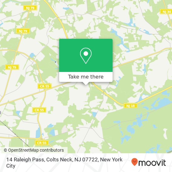 Mapa de 14 Raleigh Pass, Colts Neck, NJ 07722