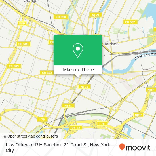 Mapa de Law Office of R H Sanchez, 21 Court St