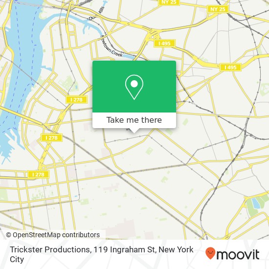 Mapa de Trickster Productions, 119 Ingraham St