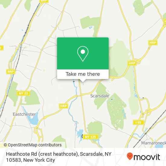 Mapa de Heathcote Rd (crest heathcote), Scarsdale, NY 10583