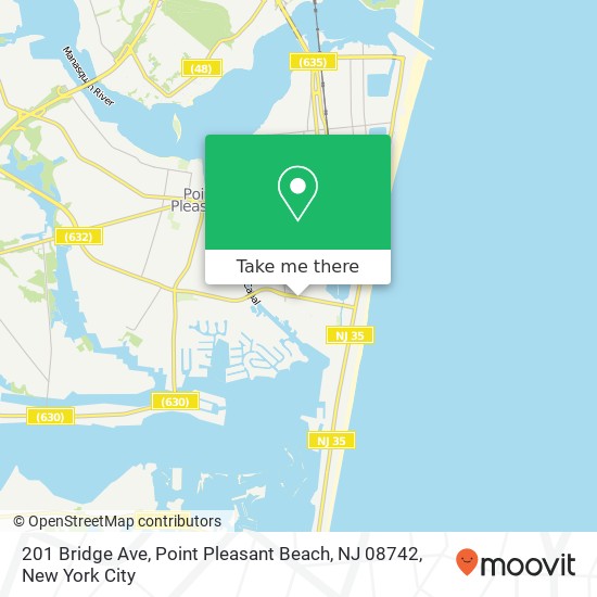 Mapa de 201 Bridge Ave, Point Pleasant Beach, NJ 08742