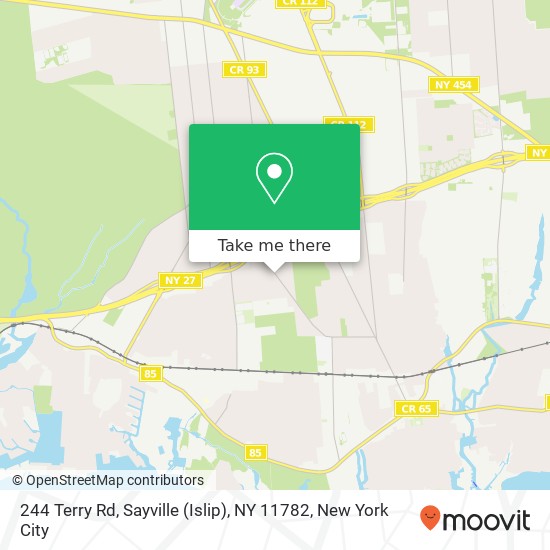Mapa de 244 Terry Rd, Sayville (Islip), NY 11782