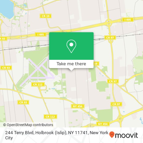 Mapa de 244 Terry Blvd, Holbrook (Islip), NY 11741