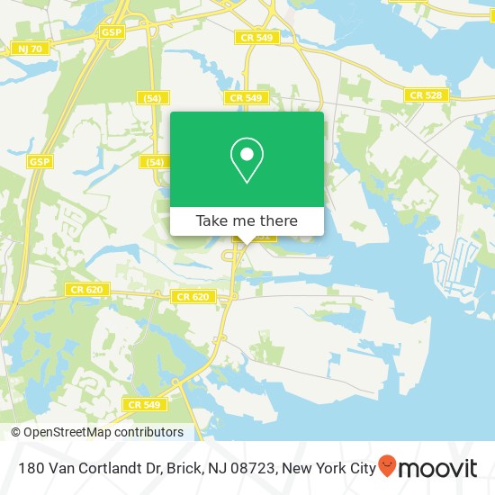 Mapa de 180 Van Cortlandt Dr, Brick, NJ 08723