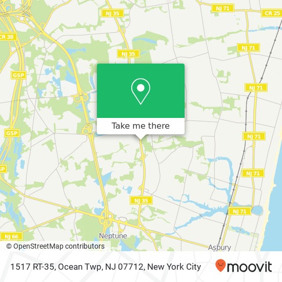 Mapa de 1517 RT-35, Ocean Twp, NJ 07712