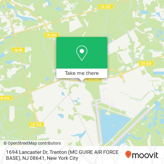 1694 Lancaster Dr, Trenton (MC GUIRE AIR FORCE BASE), NJ 08641 map