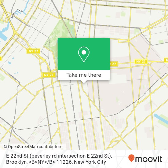 E 22nd St (beverley rd intersection E 22nd St), Brooklyn, <B>NY< / B> 11226 map