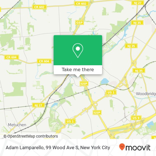Adam Lamparello, 99 Wood Ave S map