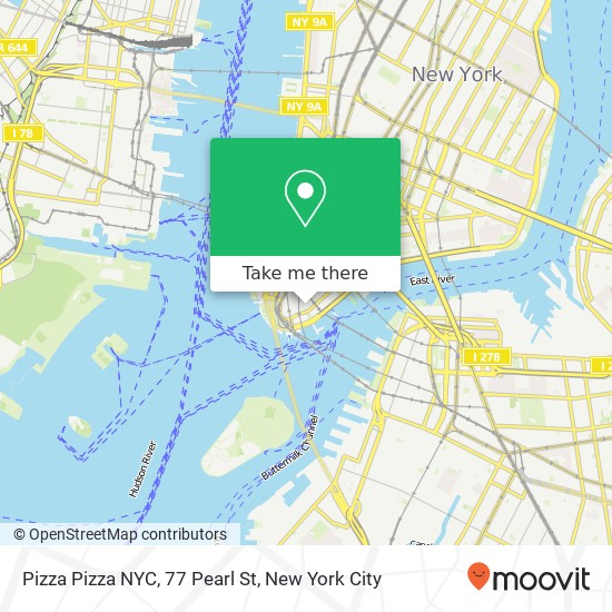 Mapa de Pizza Pizza NYC, 77 Pearl St