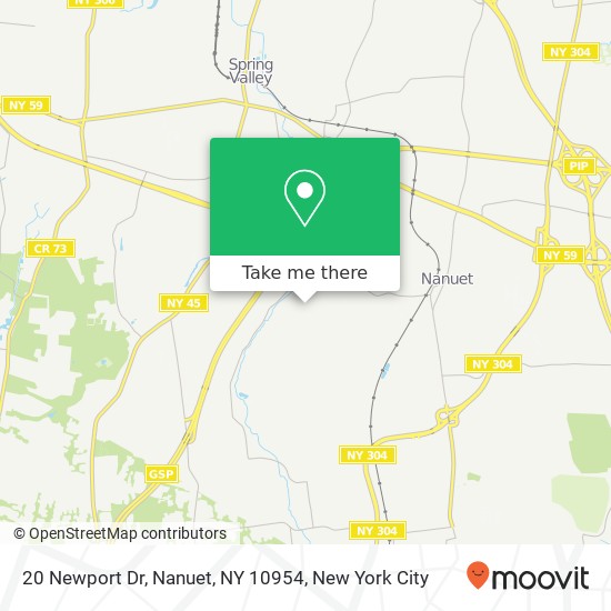 Mapa de 20 Newport Dr, Nanuet, NY 10954