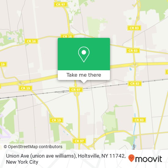 Mapa de Union Ave (union ave williams), Holtsville, NY 11742