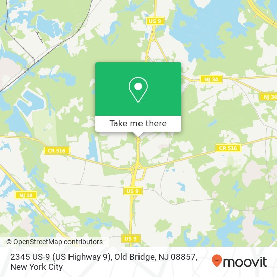 Mapa de 2345 US-9 (US Highway 9), Old Bridge, NJ 08857