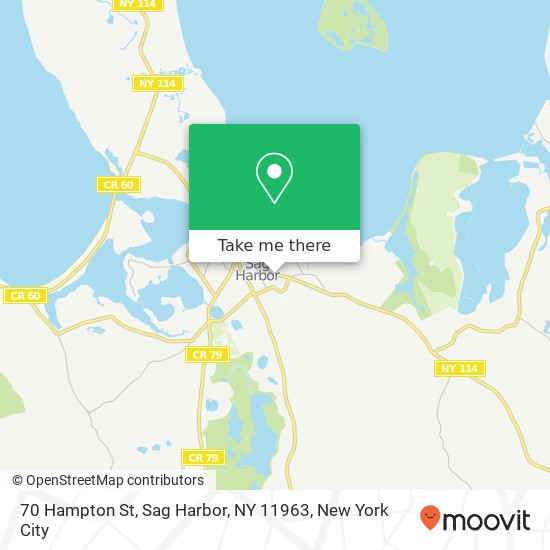 Mapa de 70 Hampton St, Sag Harbor, NY 11963