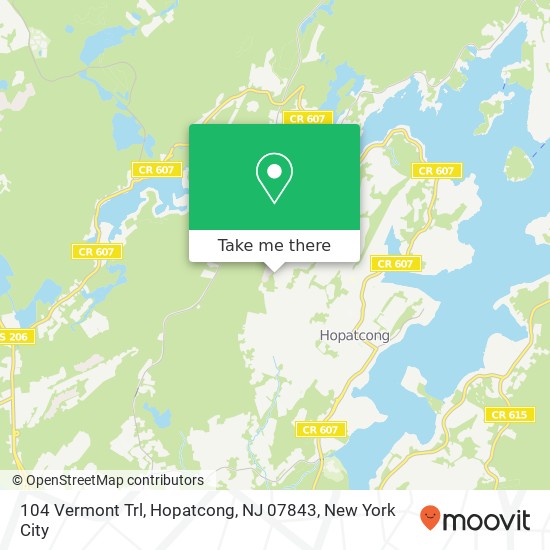 Mapa de 104 Vermont Trl, Hopatcong, NJ 07843