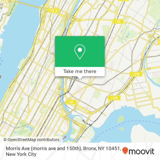 Mapa de Morris Ave (morris ave and 150th), Bronx, NY 10451