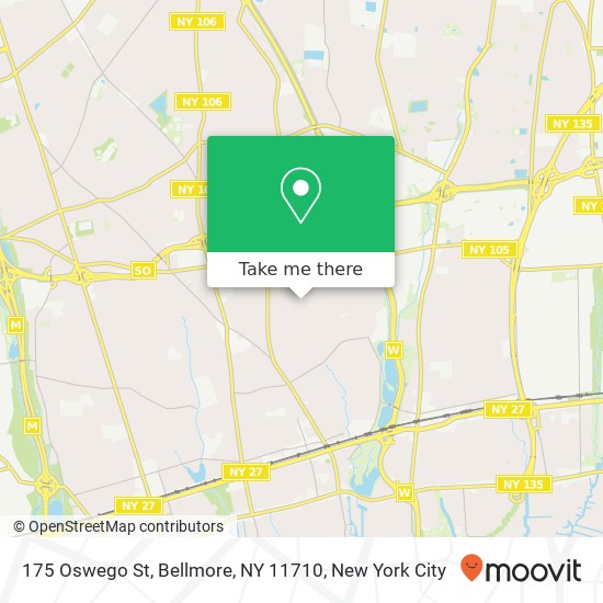 Mapa de 175 Oswego St, Bellmore, NY 11710