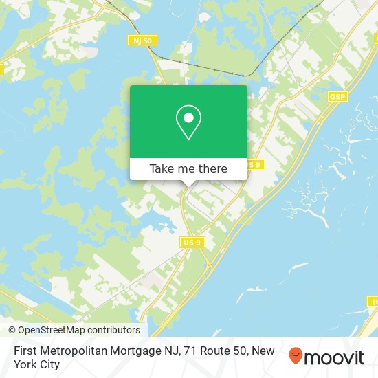 Mapa de First Metropolitan Mortgage NJ, 71 Route 50