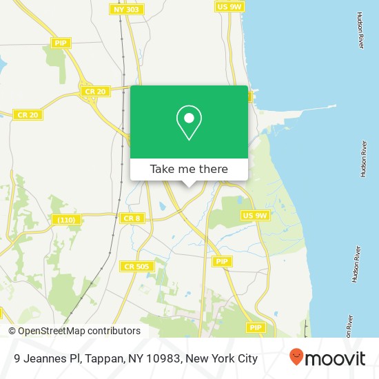 Mapa de 9 Jeannes Pl, Tappan, NY 10983