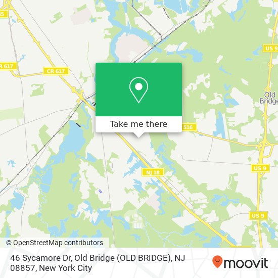 Mapa de 46 Sycamore Dr, Old Bridge (OLD BRIDGE), NJ 08857