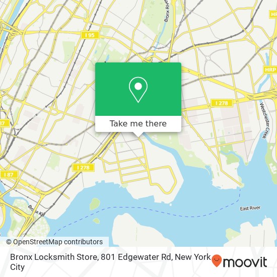 Mapa de Bronx Locksmith Store, 801 Edgewater Rd