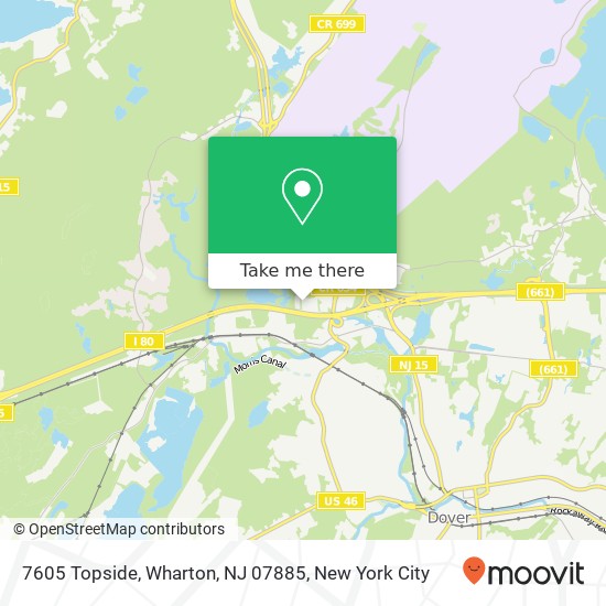 Mapa de 7605 Topside, Wharton, NJ 07885