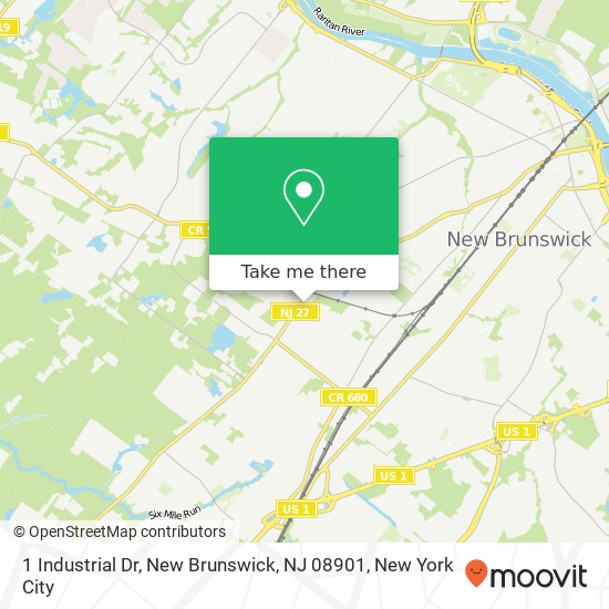 Mapa de 1 Industrial Dr, New Brunswick, NJ 08901