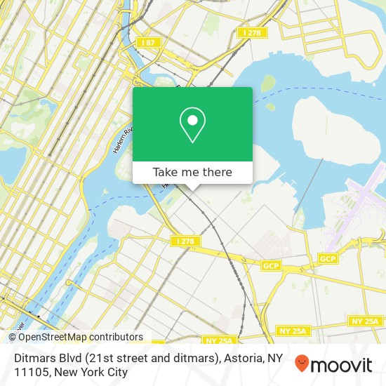 Mapa de Ditmars Blvd (21st street and ditmars), Astoria, NY 11105