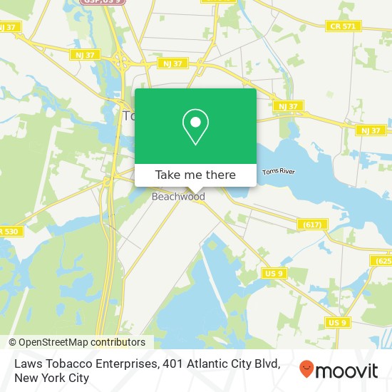 Mapa de Laws Tobacco Enterprises, 401 Atlantic City Blvd