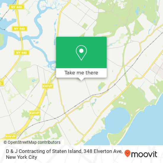 Mapa de D & J Contracting of Staten Island, 348 Elverton Ave