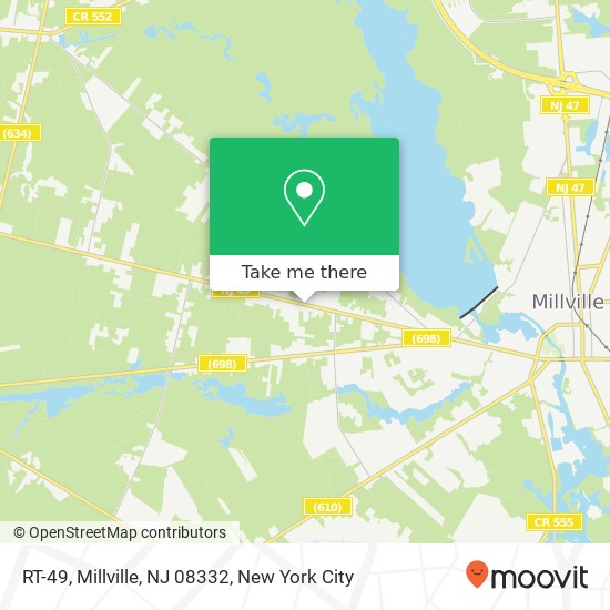 Mapa de RT-49, Millville, NJ 08332