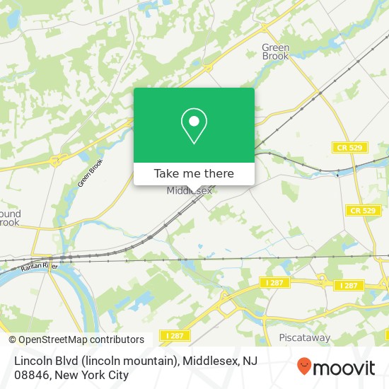 Mapa de Lincoln Blvd (lincoln mountain), Middlesex, NJ 08846