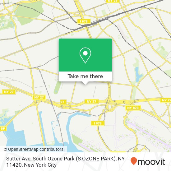 Mapa de Sutter Ave, South Ozone Park (S OZONE PARK), NY 11420
