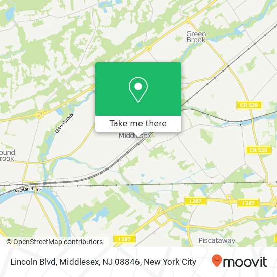 Mapa de Lincoln Blvd, Middlesex, NJ 08846
