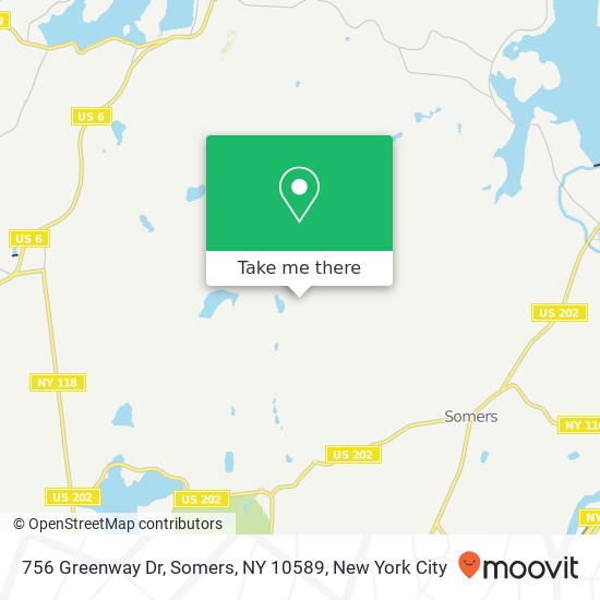 Mapa de 756 Greenway Dr, Somers, NY 10589