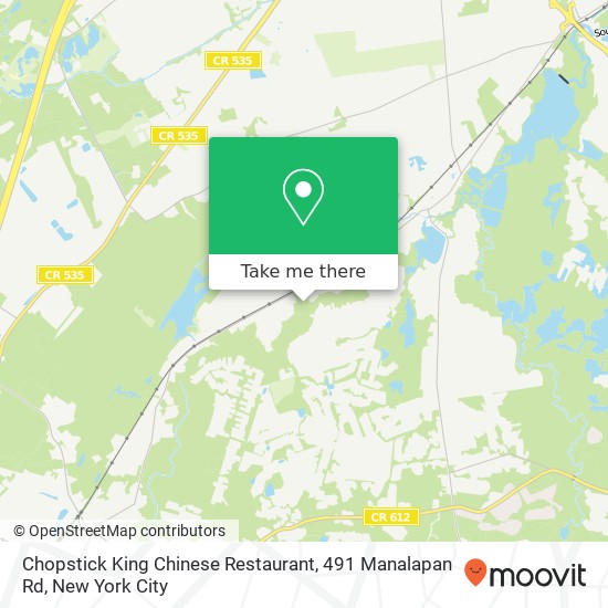 Mapa de Chopstick King Chinese Restaurant, 491 Manalapan Rd