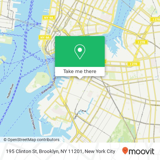 Mapa de 195 Clinton St, Brooklyn, NY 11201