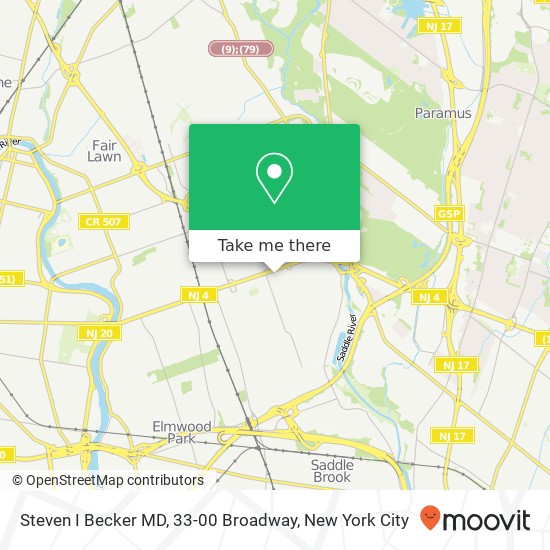 Mapa de Steven I Becker MD, 33-00 Broadway