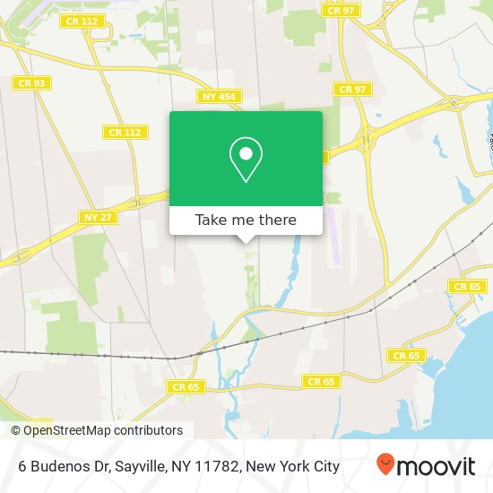 Mapa de 6 Budenos Dr, Sayville, NY 11782