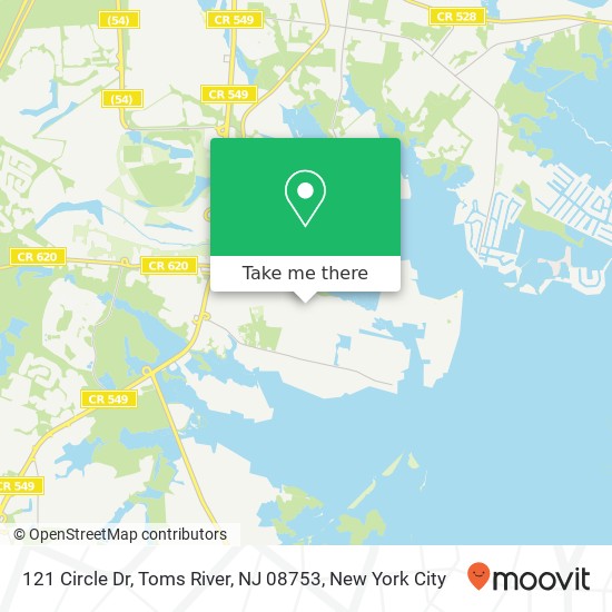 Mapa de 121 Circle Dr, Toms River, NJ 08753