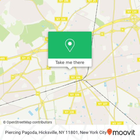 Mapa de Piercing Pagoda, Hicksville, NY 11801