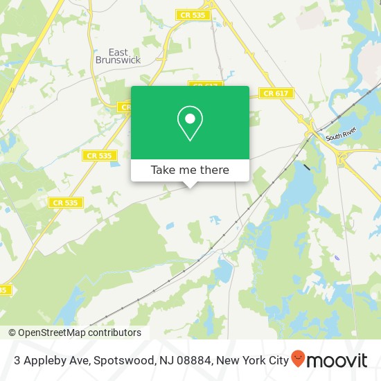 Mapa de 3 Appleby Ave, Spotswood, NJ 08884